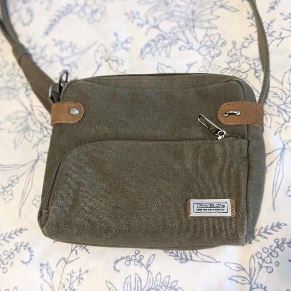 Travelon Anti-Theft Heritage Crossbody Bag, Sage Green - Picture 9 of 14